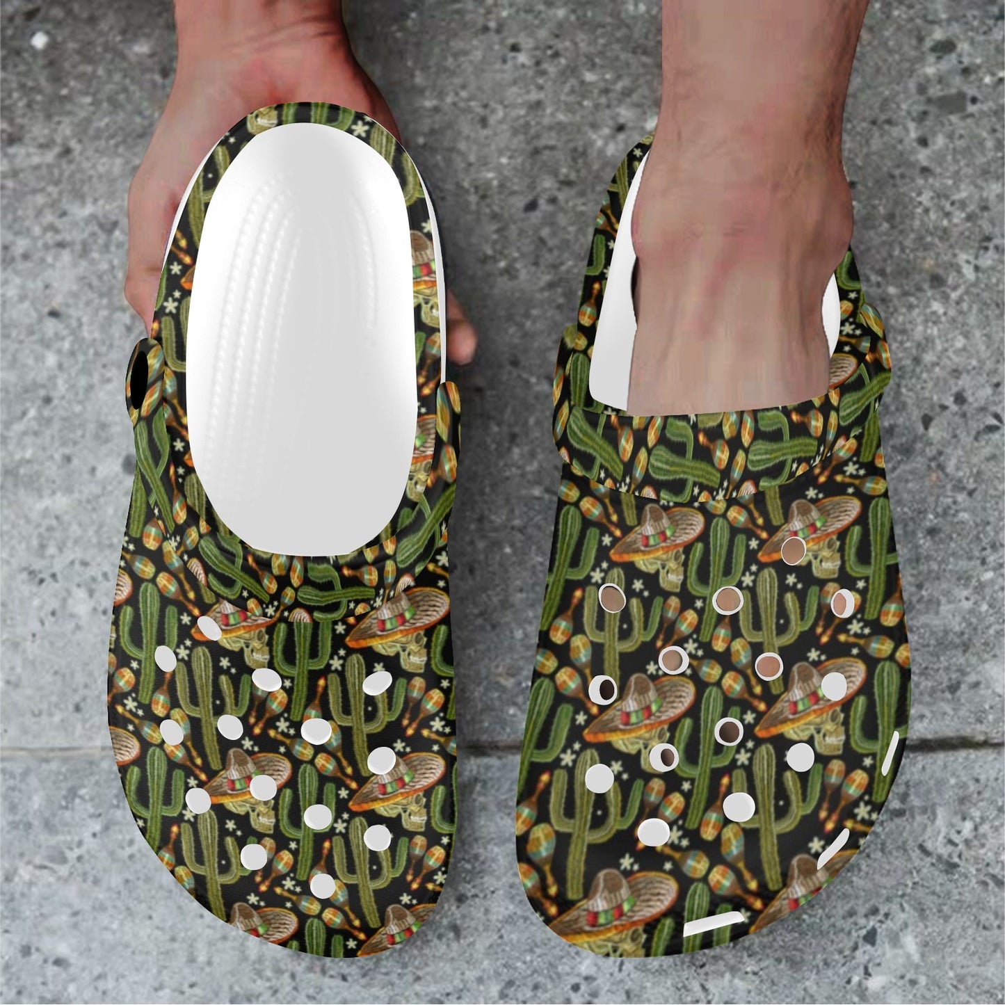 Western Style Print Unisex Clogs Shoes