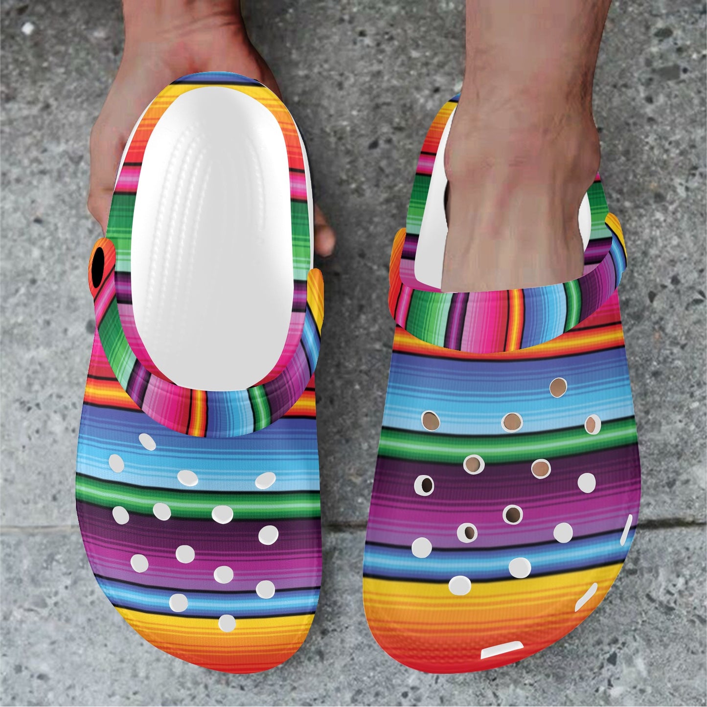 Mexican Blanket Colorful Print Pattern Unisex Clogs Shoes