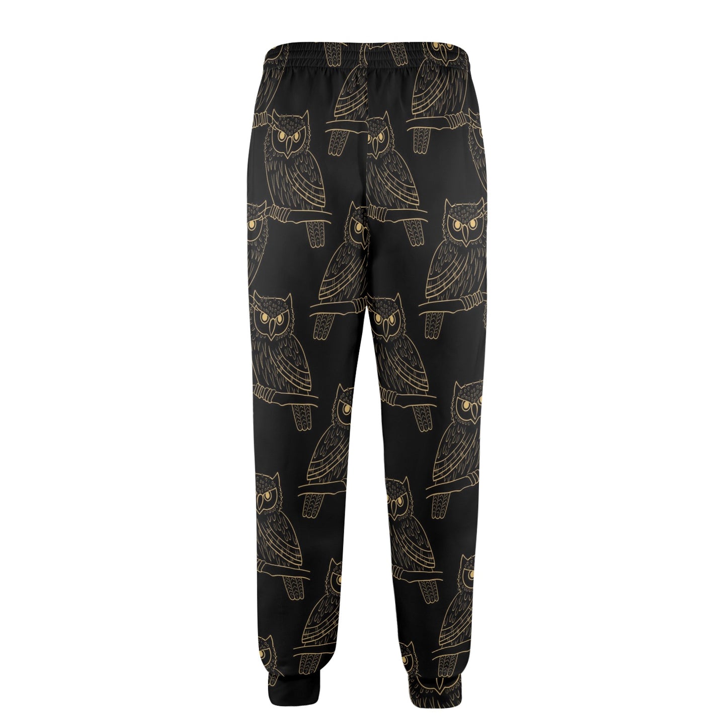 Gold Owl Pattern Men's Casual Track Pants