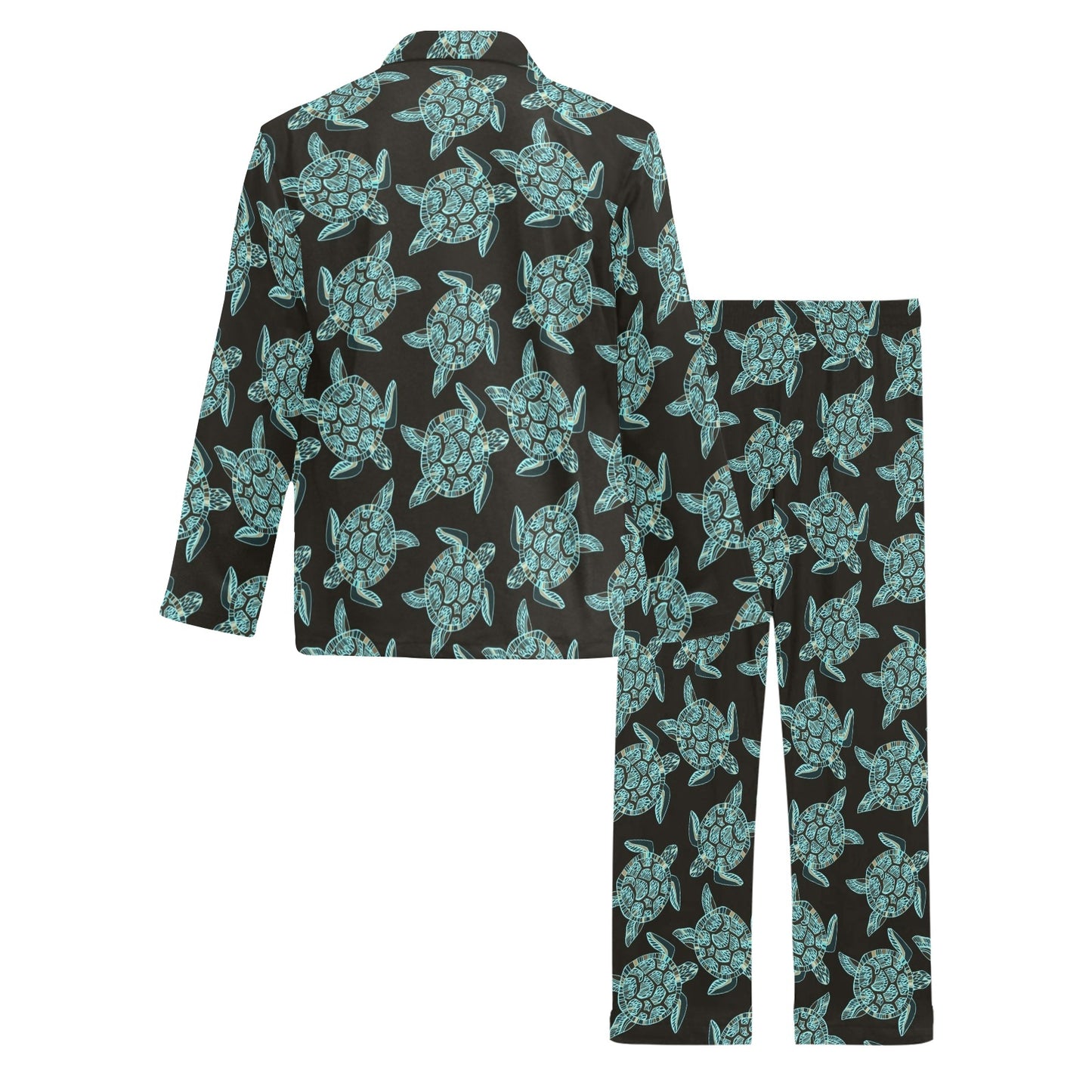 Sea Turtle Print Design LKS302 Men's Long Pajama Set
