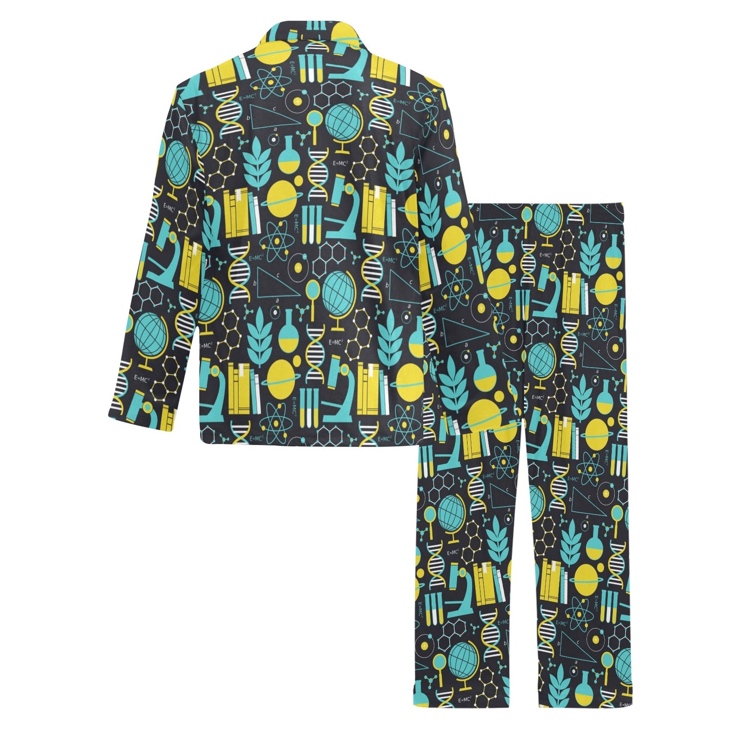 Science Print Design LKS301 Men's Long Pajama Set