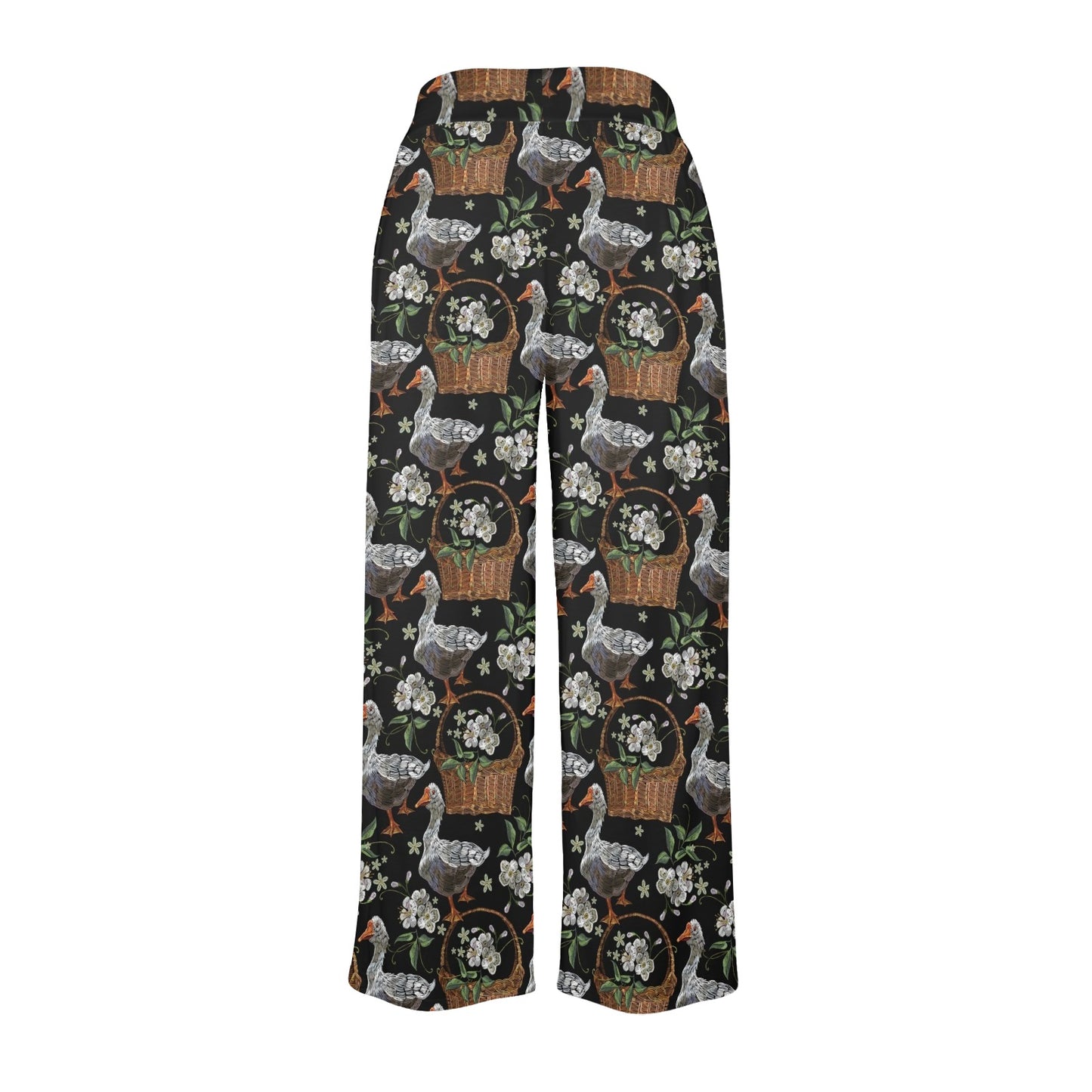 Goose Print Design LKS406 Women's Wide Leg Lounge Pants