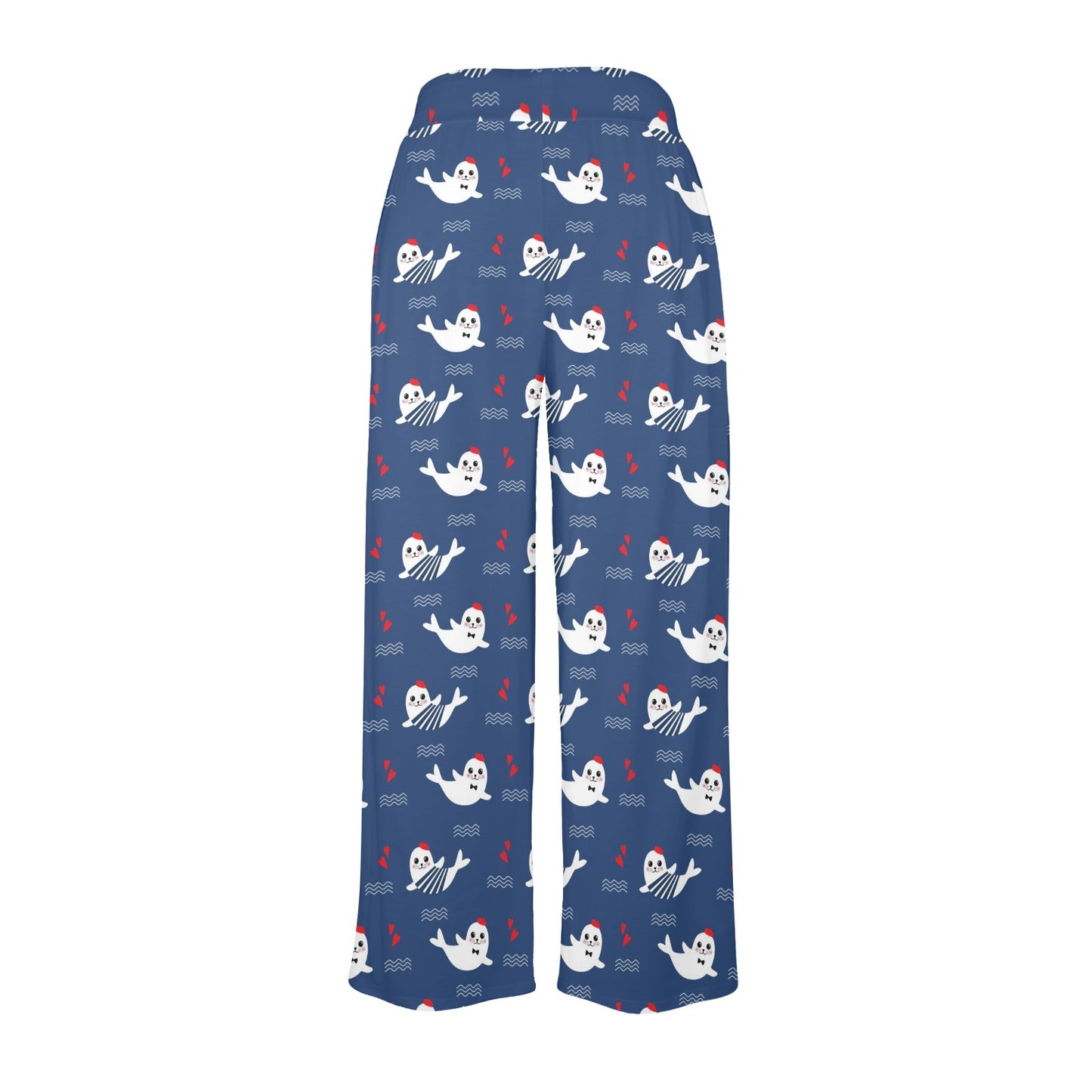 Sea Lion Print Design LKS403 Women's Wide Leg Lounge Pants