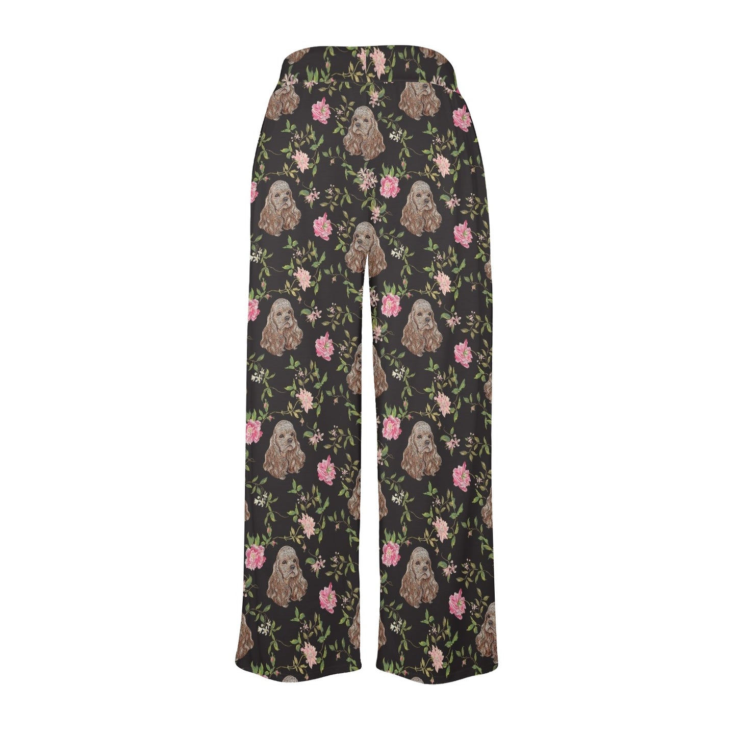 Cocker Pattern Print Design 03 Women's Wide Leg Lounge Pants