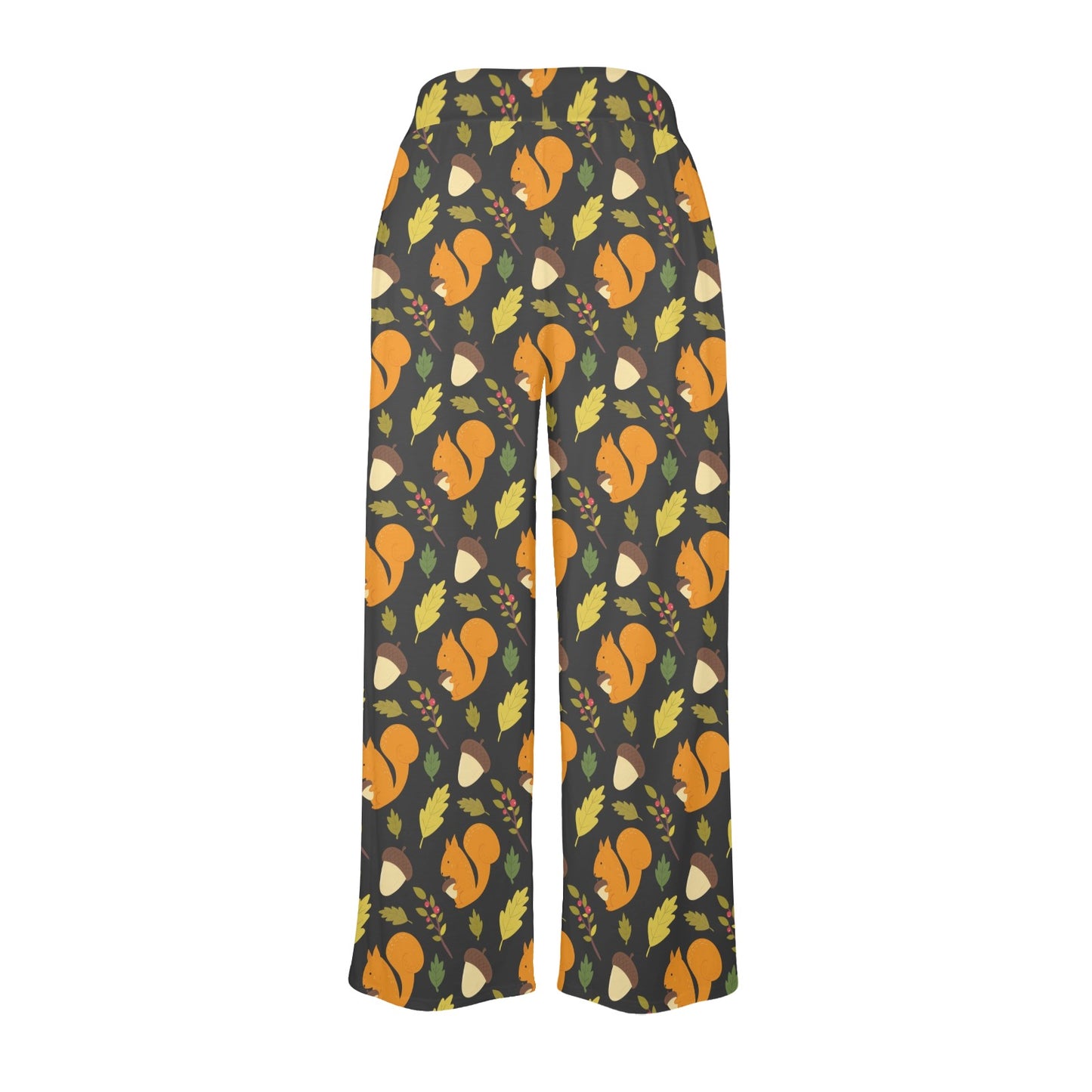 Squirrel Print Design LKS301 Women's Wide Leg Lounge Pants