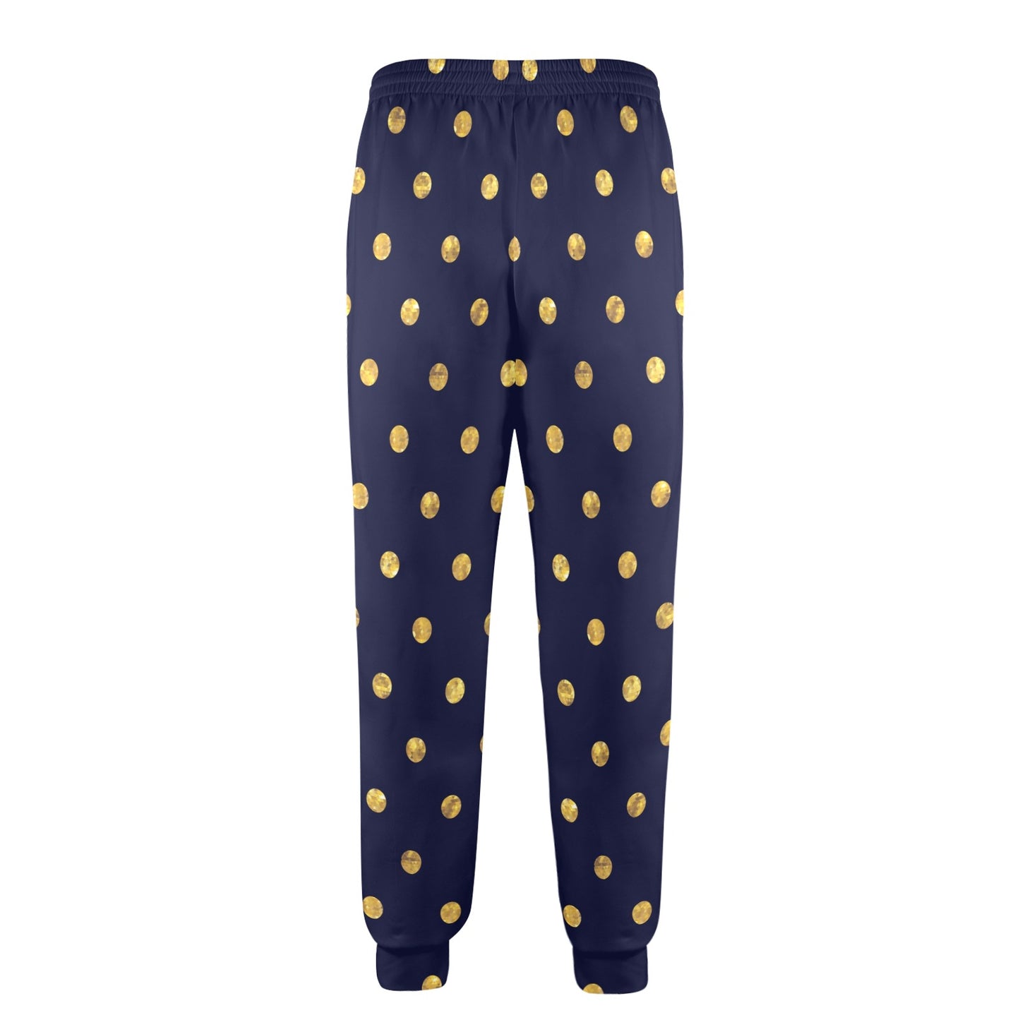 Polka Dot Gold Blue Pattern Print Design 02 Men's Casual Track Pants