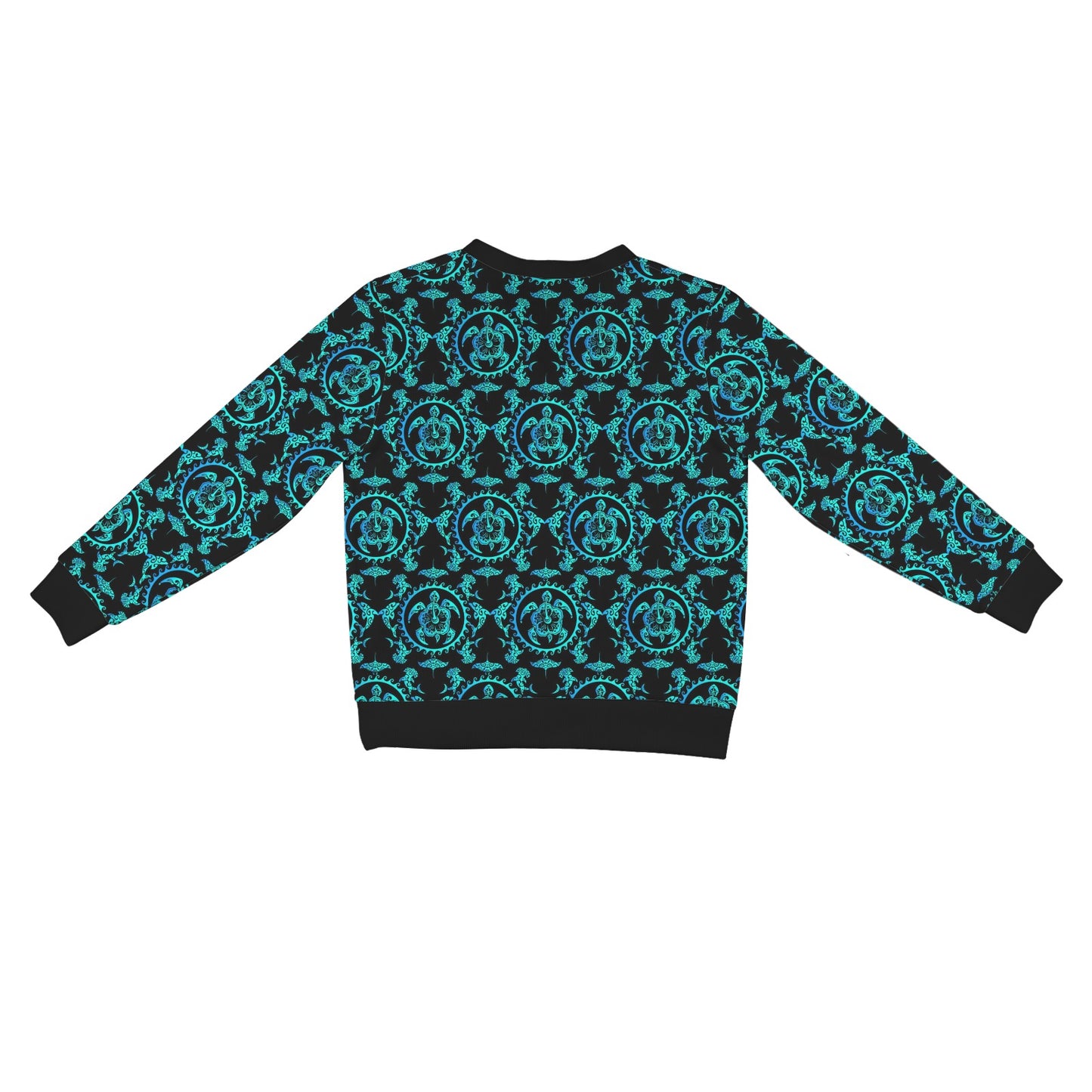 turquoise Tribal Sea Turtle Hawaiian Women's Cardigan