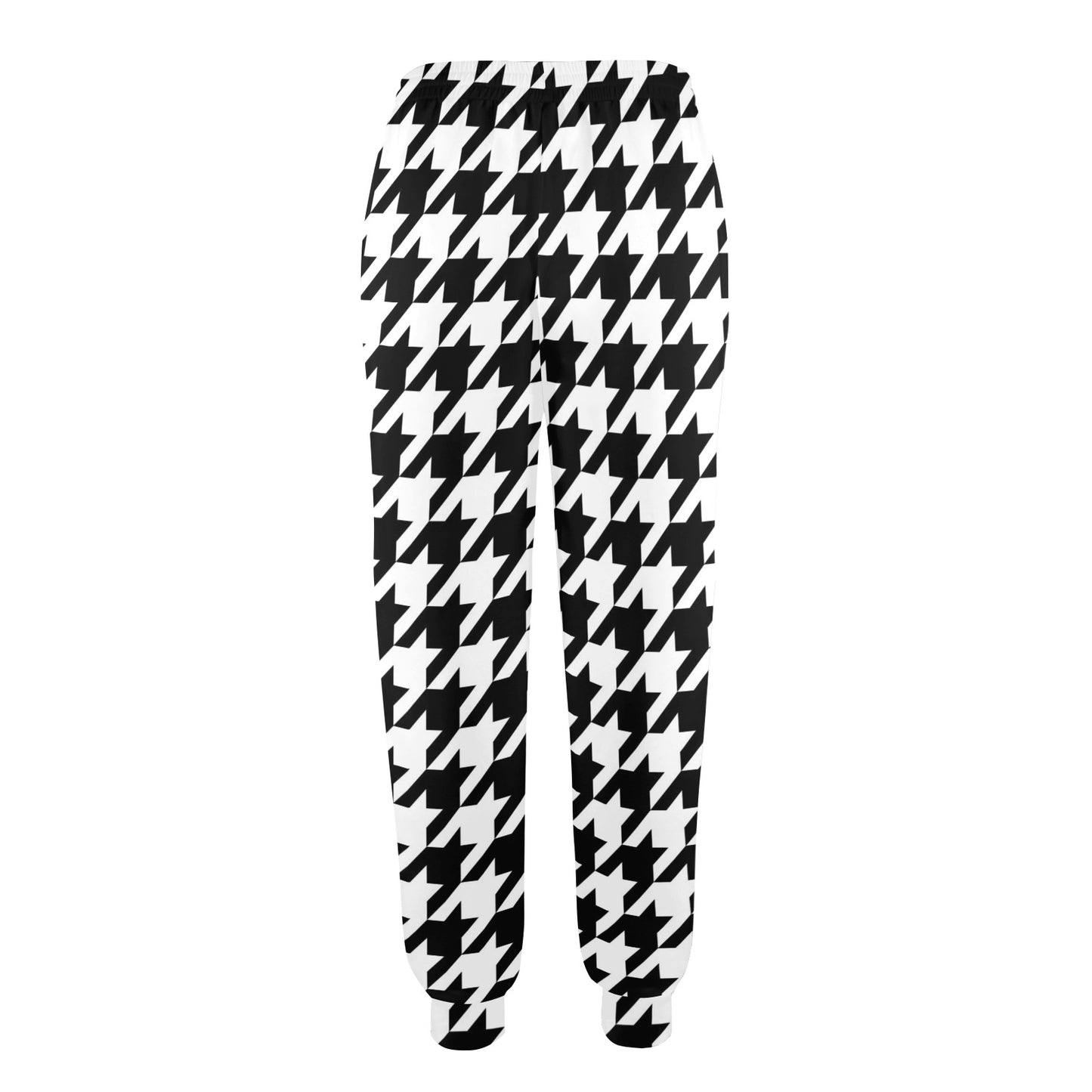 Houndstooth Black White Pattern Print Design 05 Women's Casual Track Pants