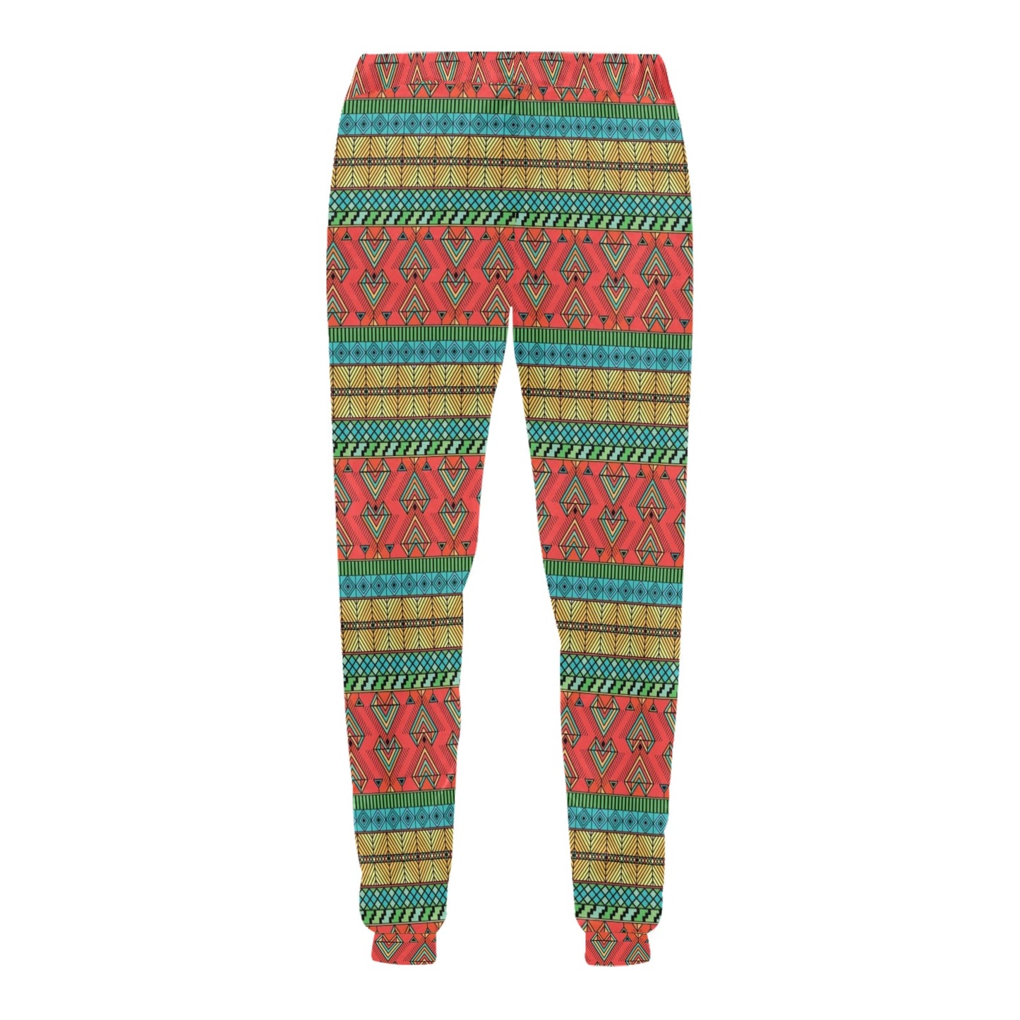 African Colorful Zigzag Print Pattern Men's Sweatpants