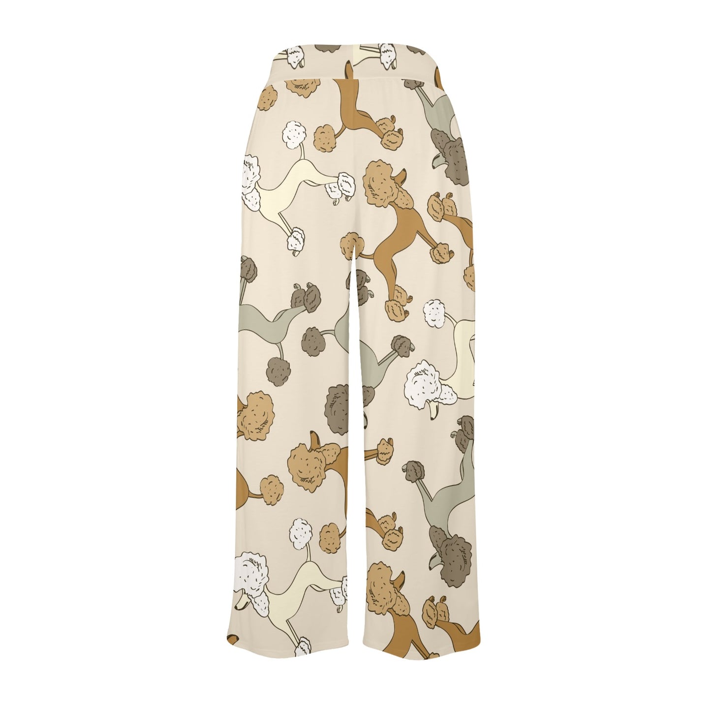 Poodle Pattern Print Design A01 Women's Wide Leg Lounge Pants