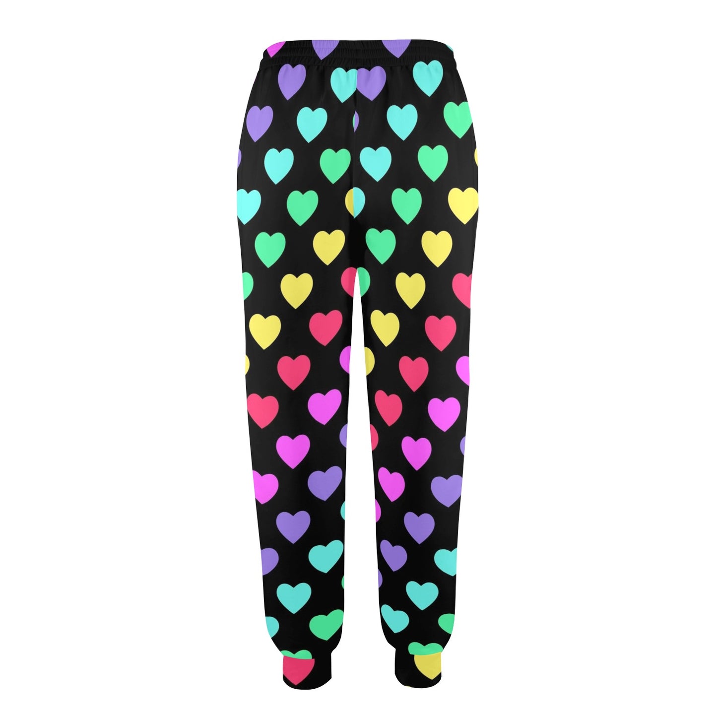 Heart Rainbow Pattern Print Design HE02 Women's Casual Track Pants