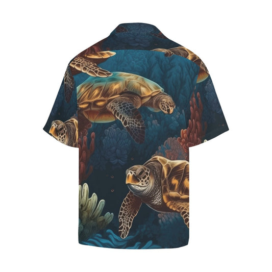 Sea turtle Underwater Themed Men's Hawaiian Shirt