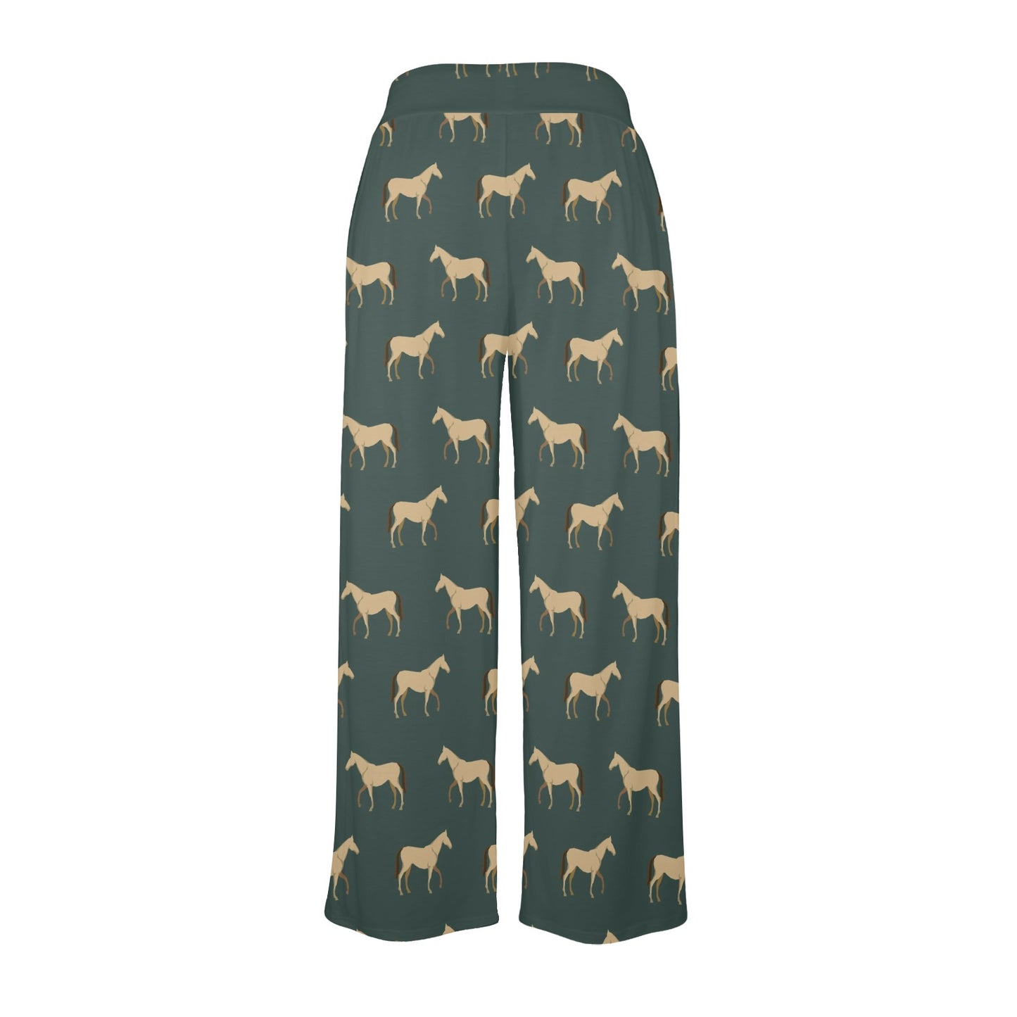 Horse Classic Themed Pattern Print Women's Wide Leg Lounge Pants