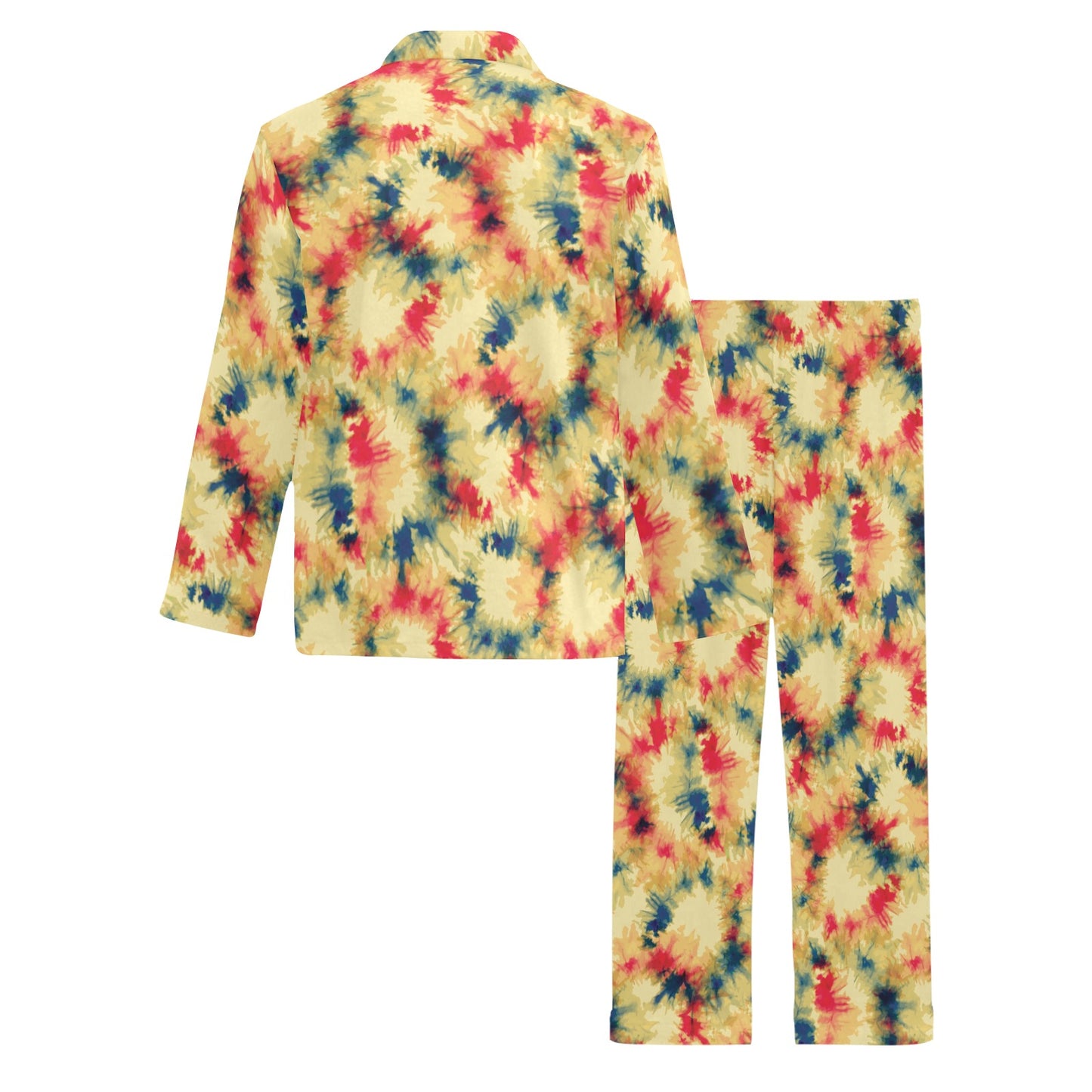 Tie Dye Print Design LKS302 Men's Long Pajama Set