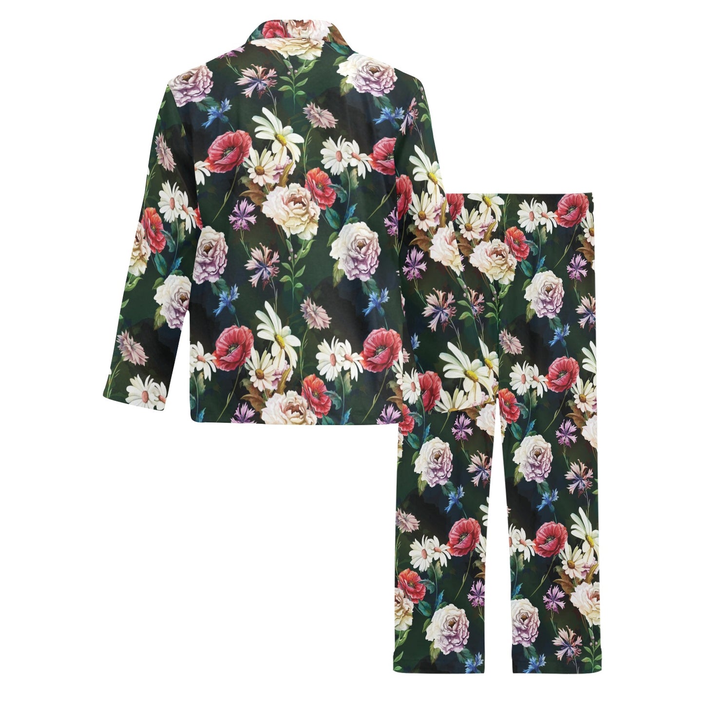 Summer Floral Print Design LKS303 Men's Long Pajama Set