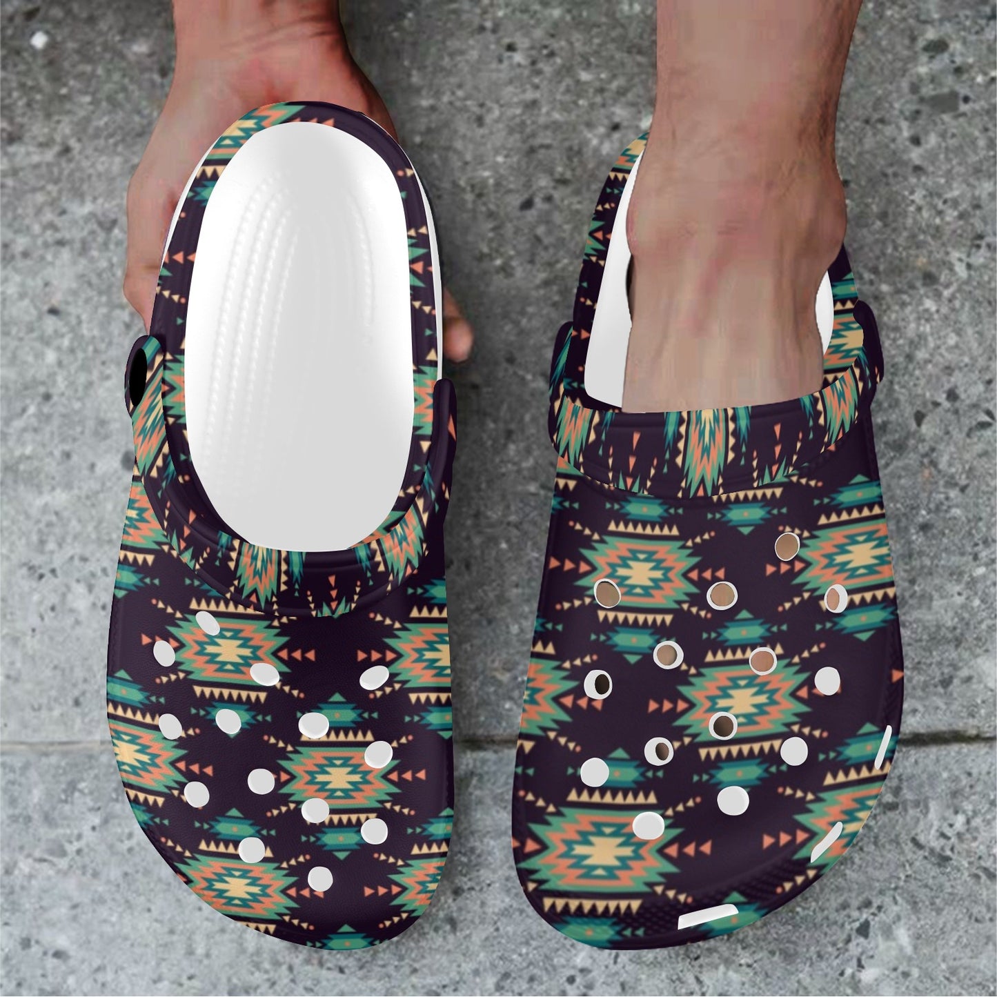 Navajo Geometric Style Print Pattern Unisex Clogs Shoes