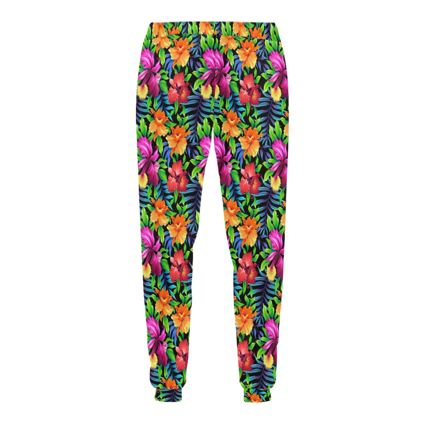 Tropical Folower Colorful Print Men's Sweatpants