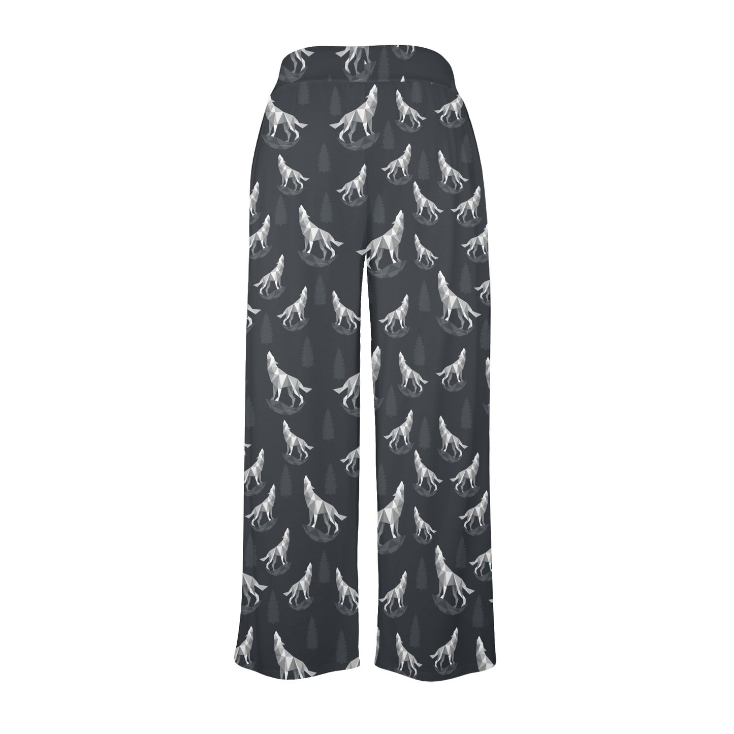 Wolf Print Design LKS303 Women's Wide Leg Lounge Pants