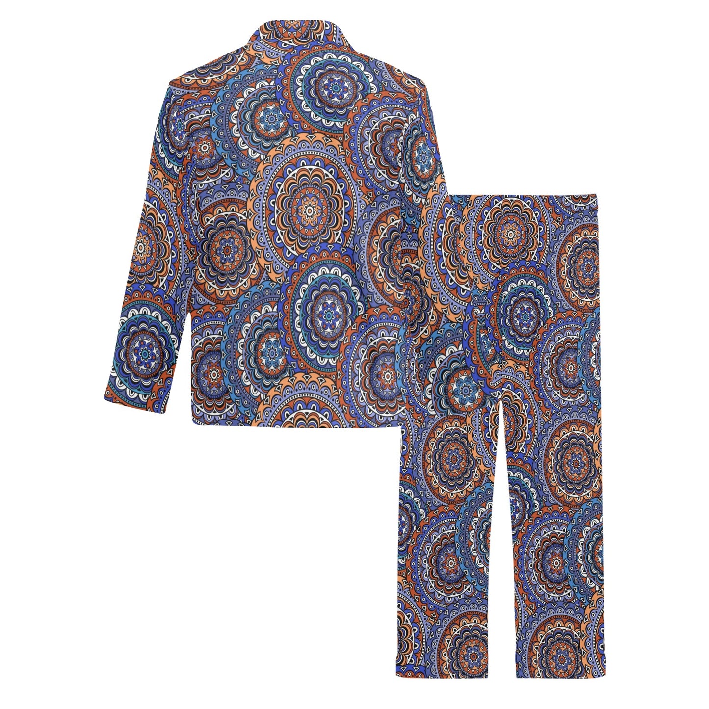 Mandala Boho Chic Design Print Men's Long Pajama Set