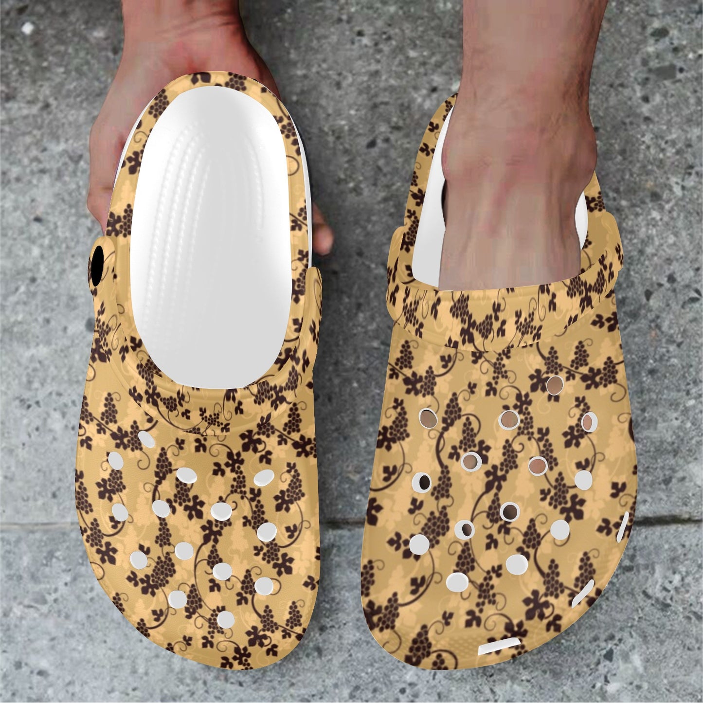 Wine Grape Design Print Unisex Clogs Shoes