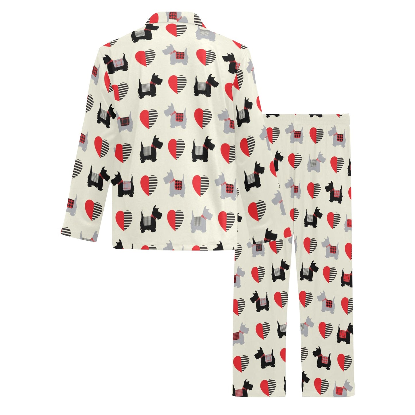 Scottish Terriers Print Design LKS3010 Men's Long Pajama Set