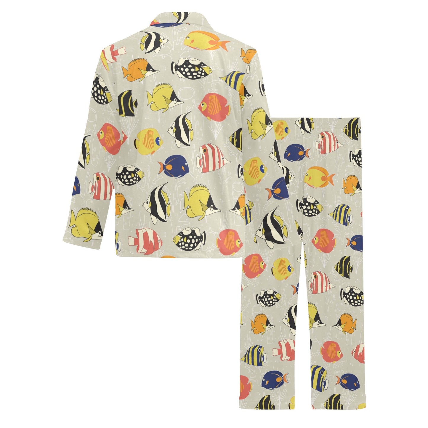 Angelfish Print Design LKS401 Men's Long Pajama Set