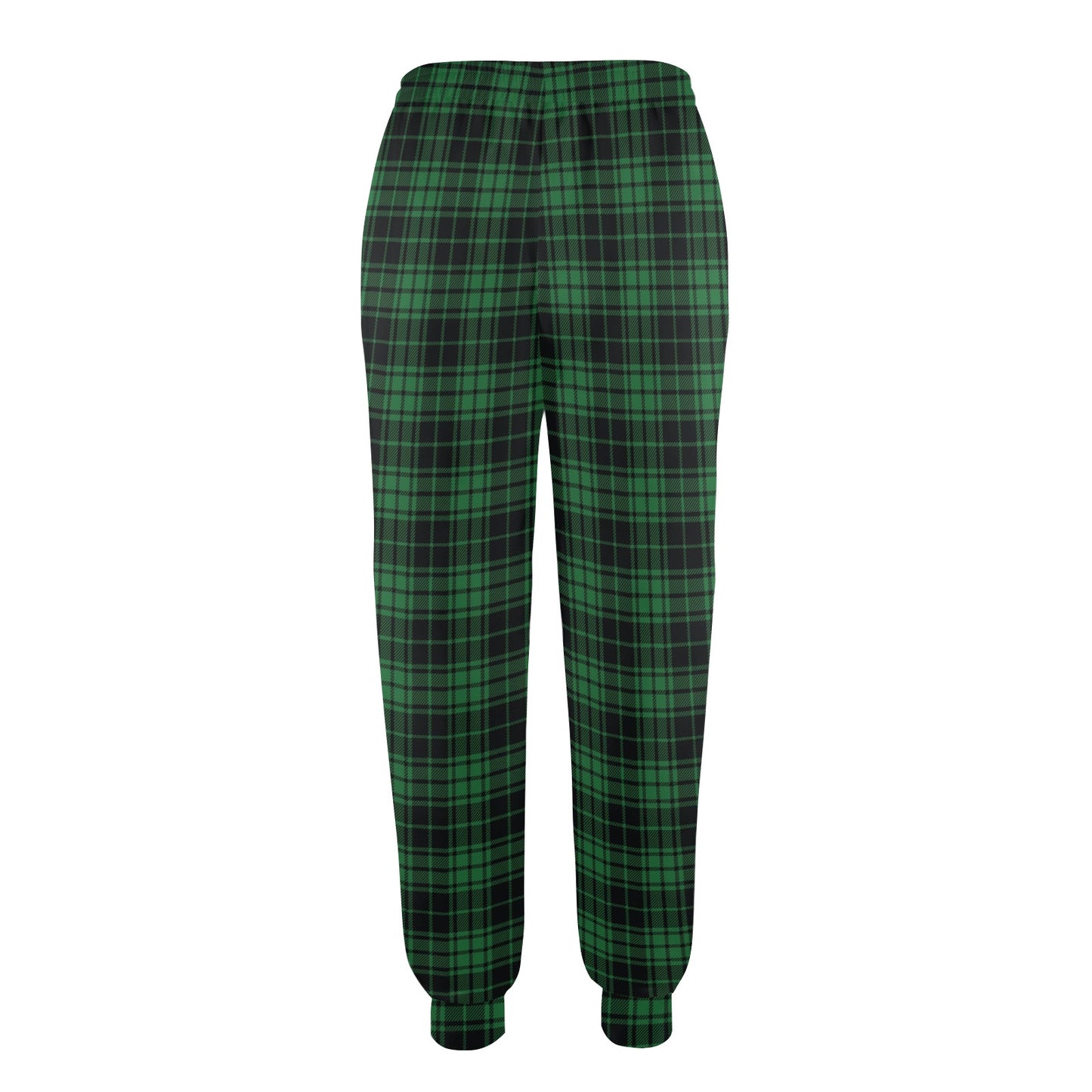 Green Tartan Plaid Pattern Women's Casual Track Pants