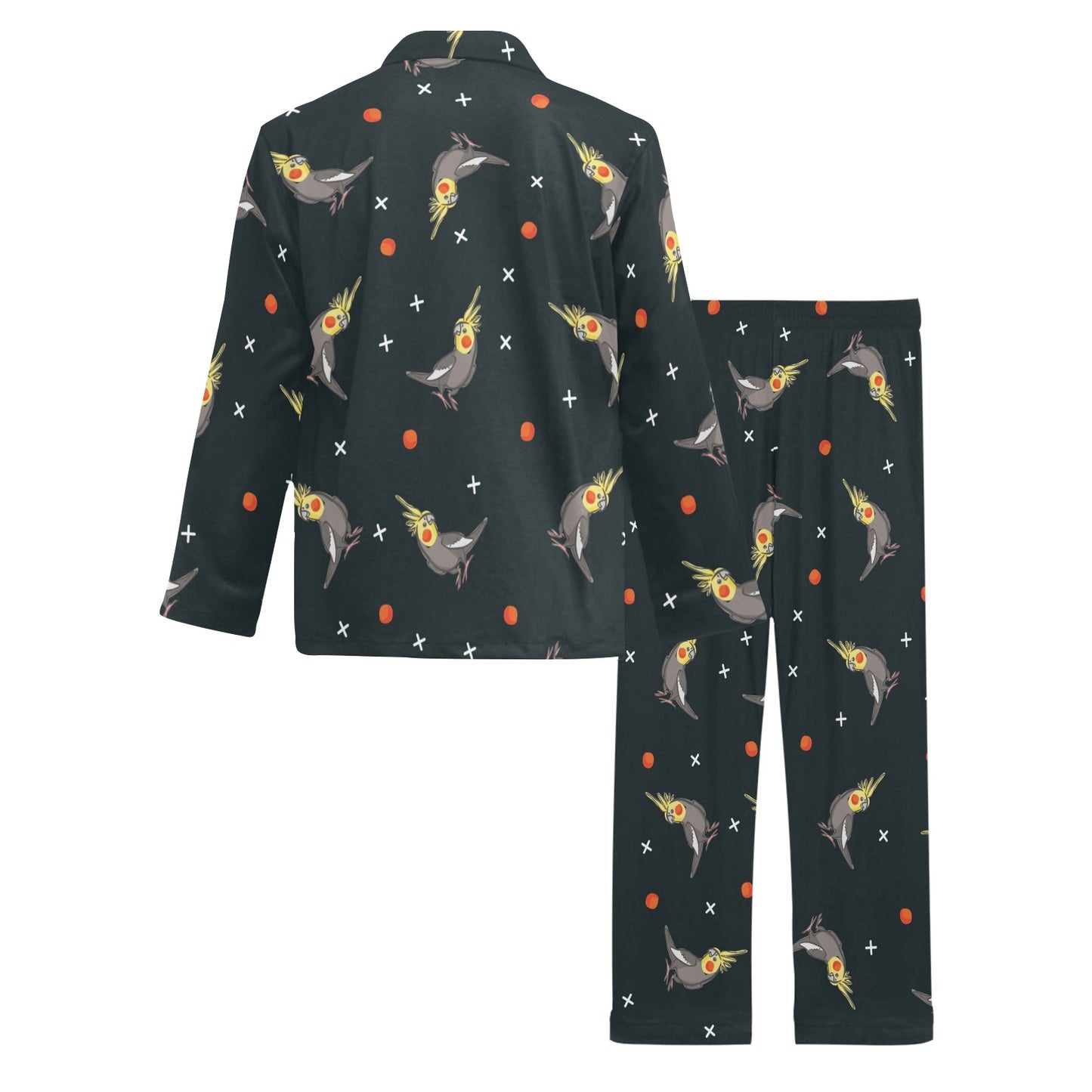 Cockatiel Pattern Print Design 02 Men's Long Pajama Set