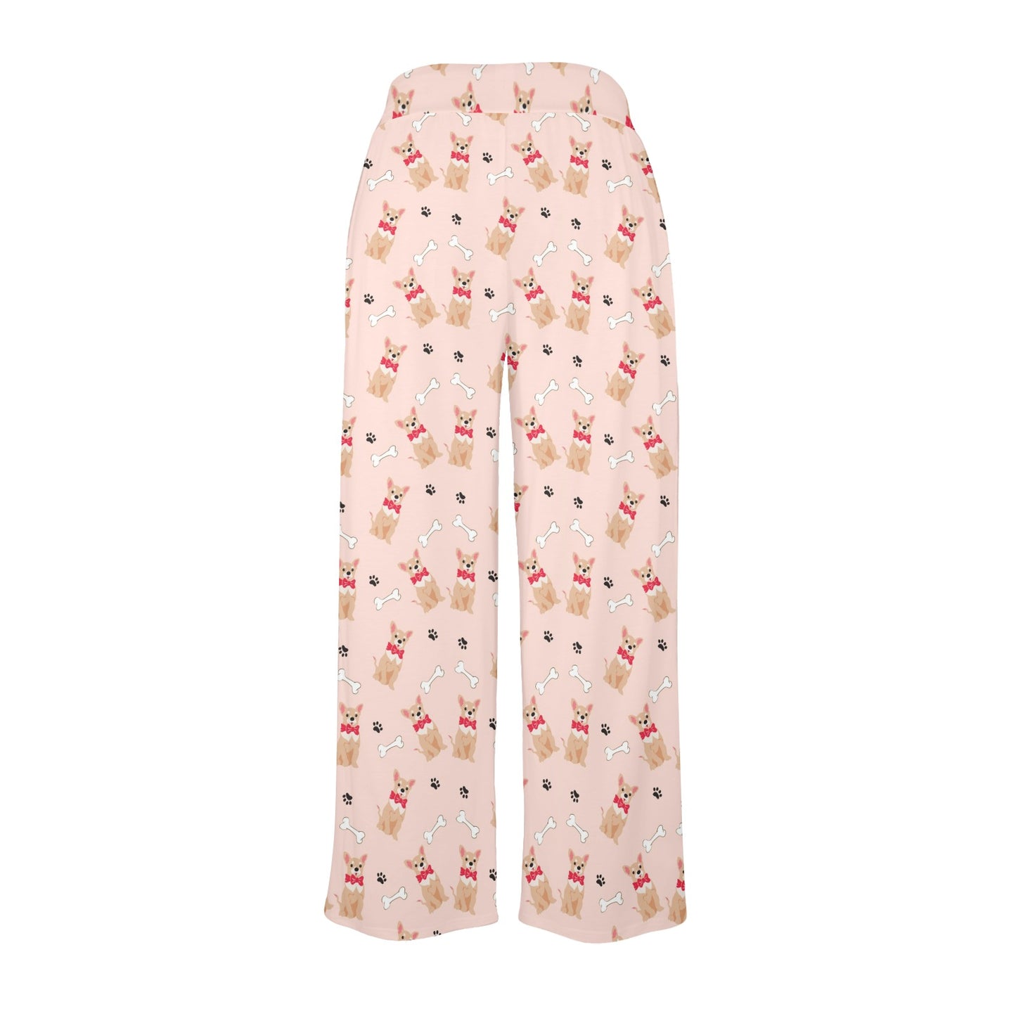 Chihuahua Pattern Print Design 04 Women's Wide Leg Lounge Pants