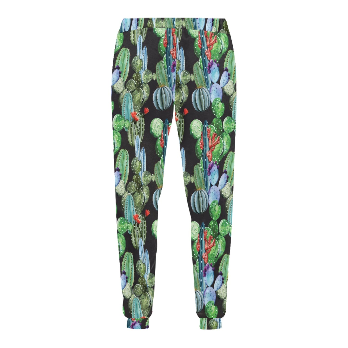 Cactus Watercolor Style Print Men's Sweatpants