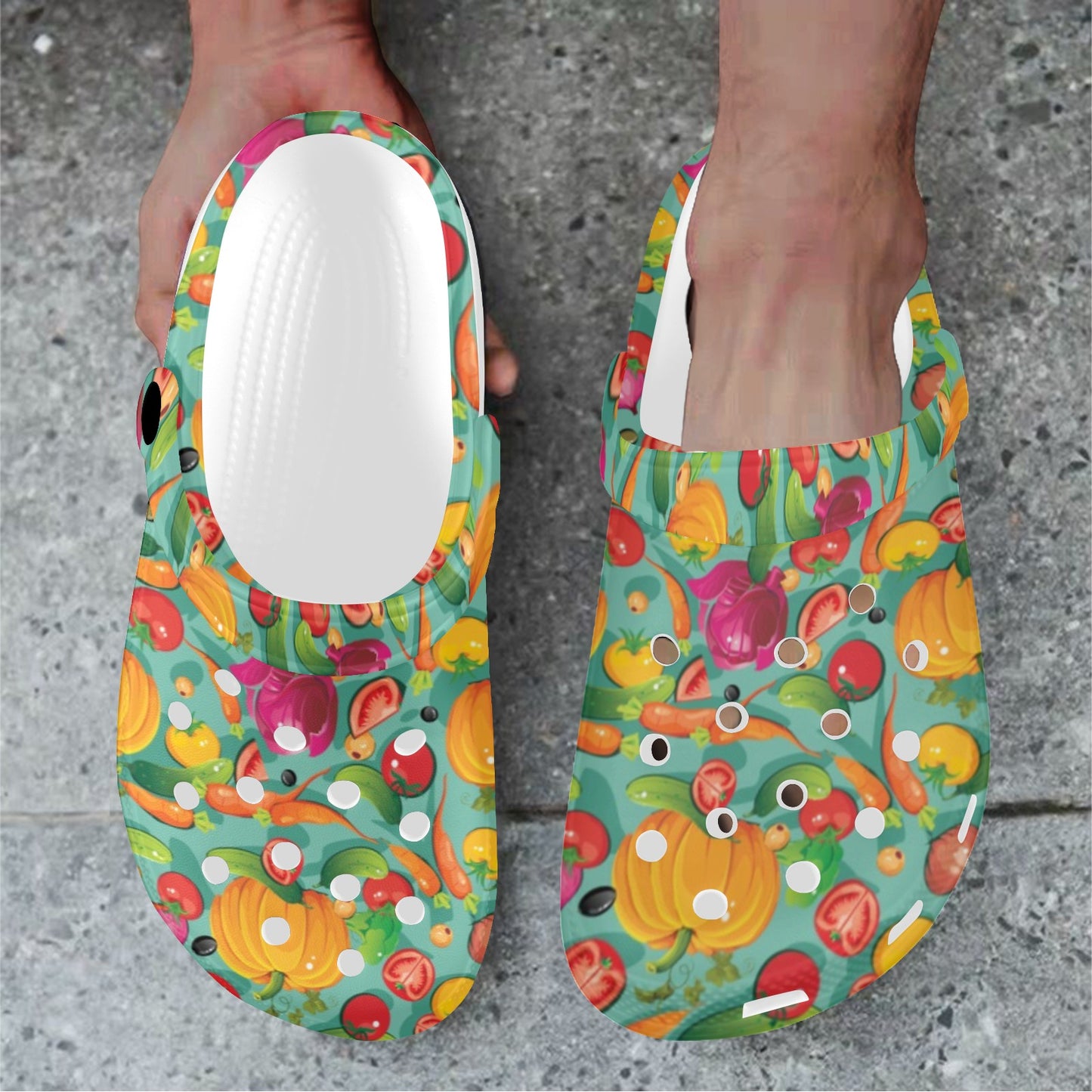 Vegan Colorful Themed Design Print Unisex Clogs Shoes