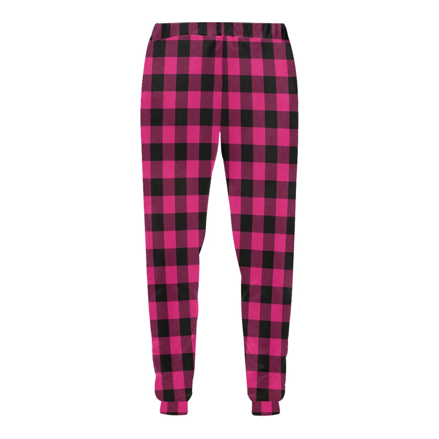 Pink Tartan Plaid Pattern Men's Sweatpants