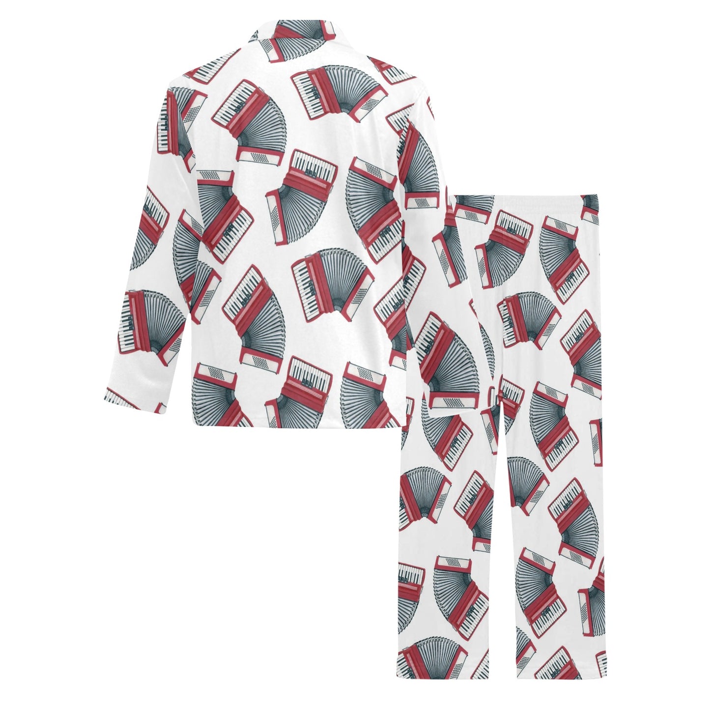 Accordion Pattern Print Design 03 Men's Long Pajama Set