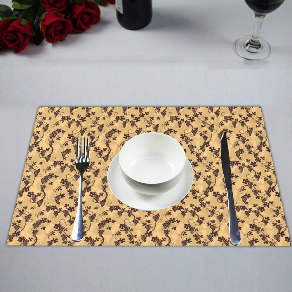 Wine Grape Design Print Placemats