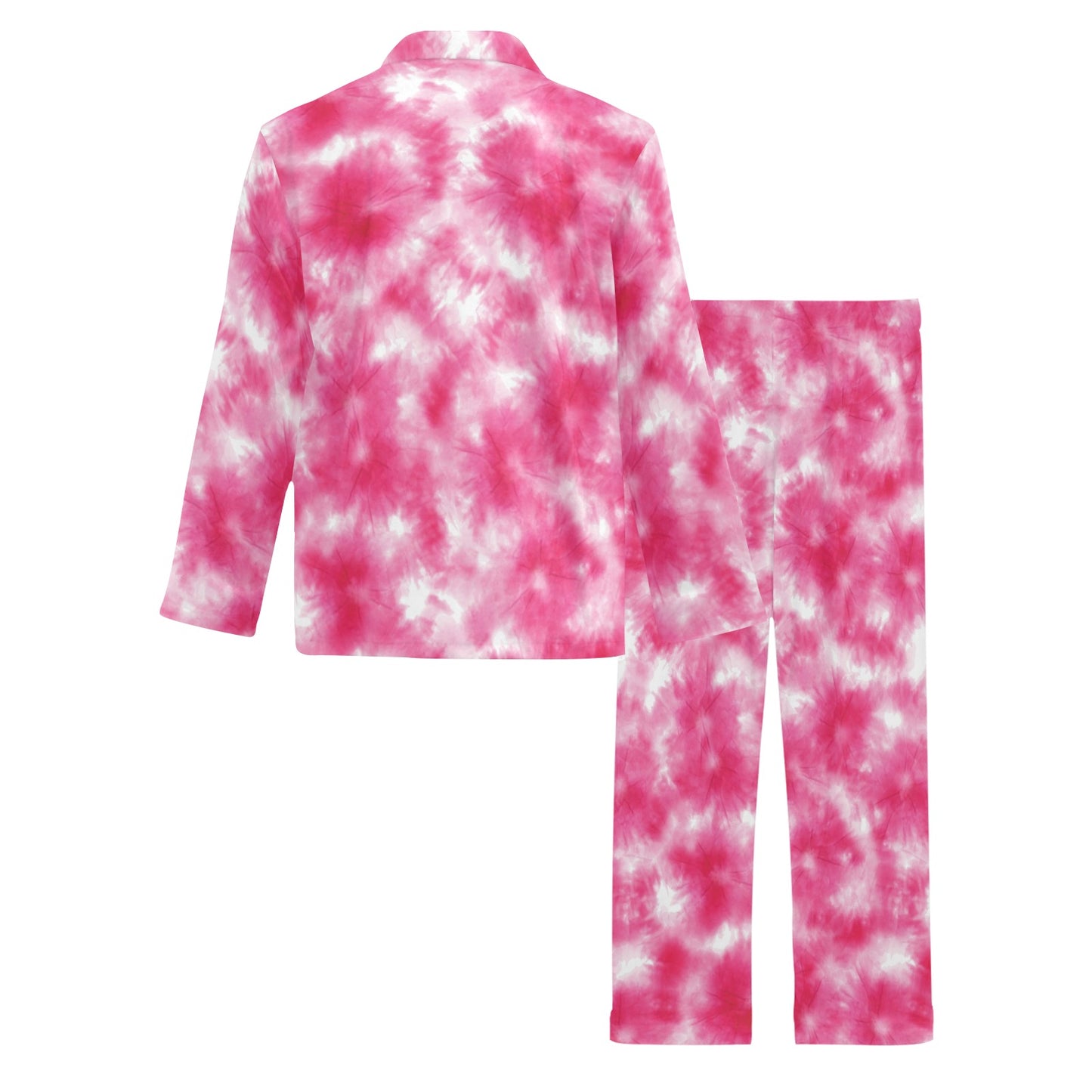 Tie Dye Pink Print Design LKS304 Men's Long Pajama Set