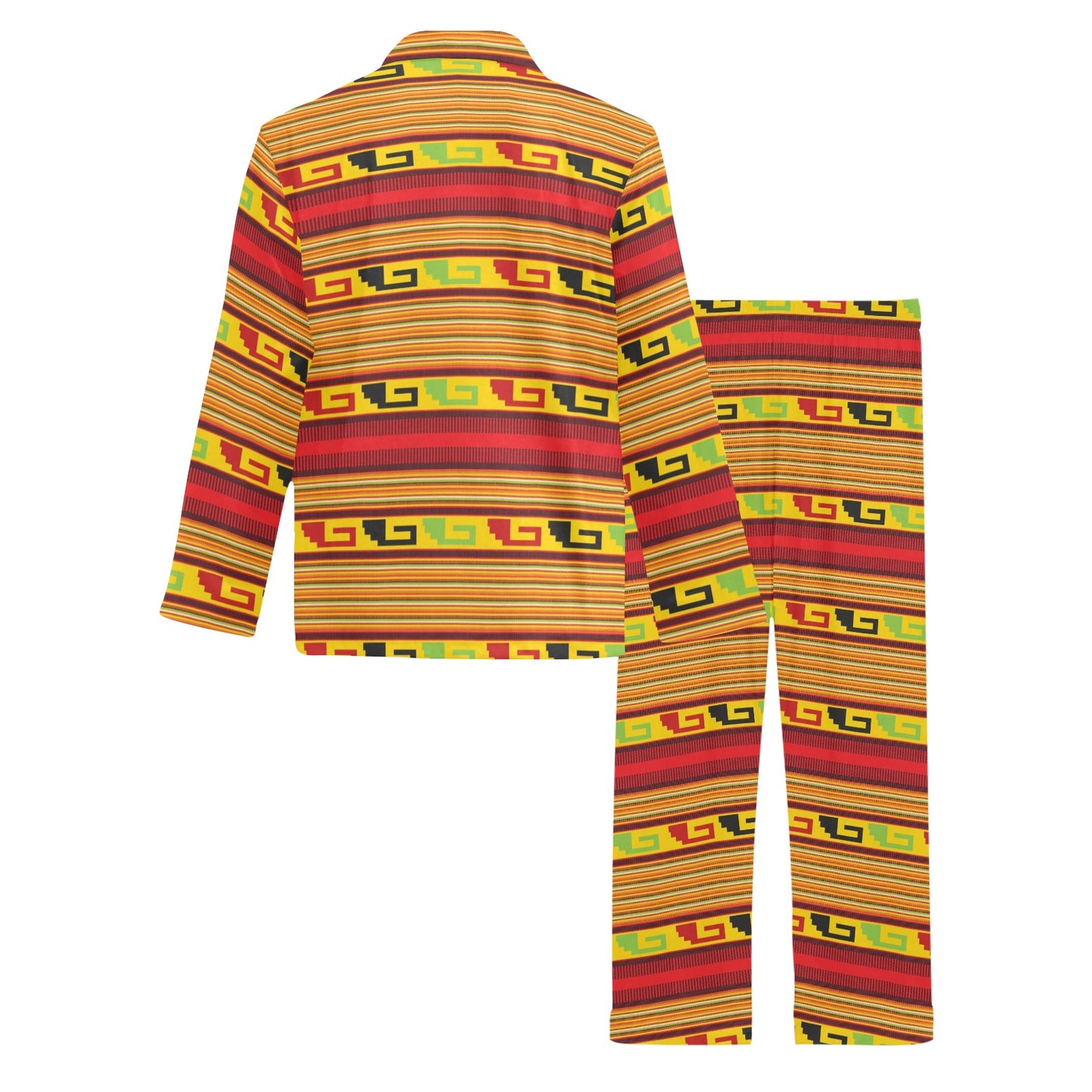 Mexican Blanket Ornament Print Pattern Men's Long Pajama Set