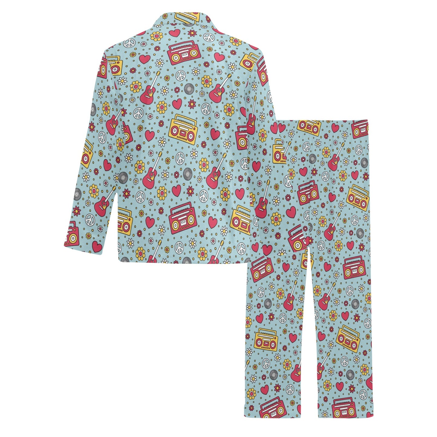 Hippie Print Design LKS307 Men's Long Pajama Set