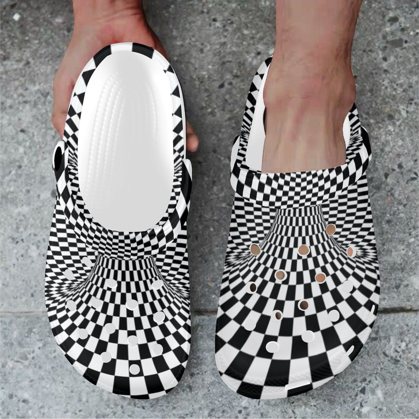 Optical illusion Projection Torus Unisex Clogs Shoes
