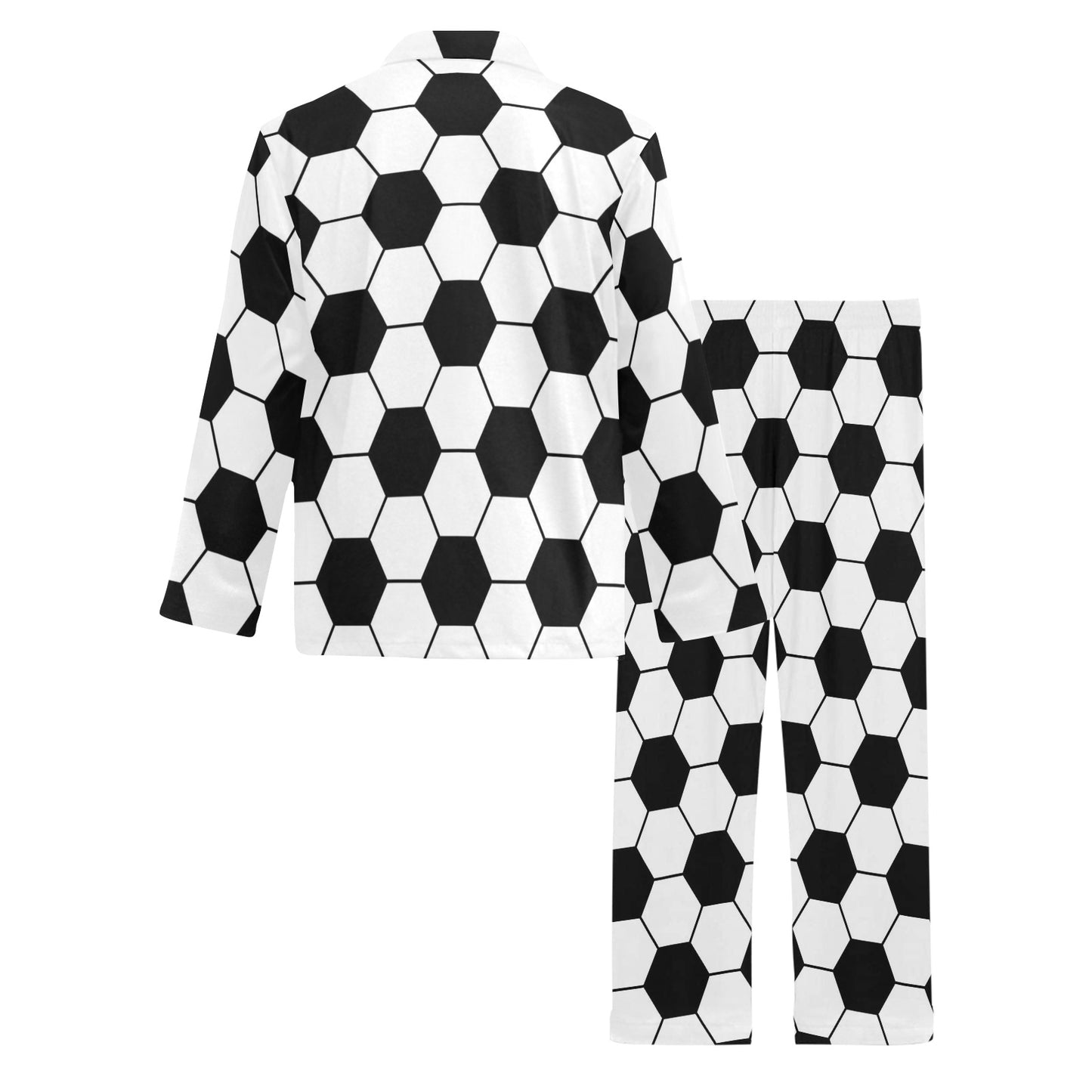 Soccer Ball Texture Print Design LKS303 Men's Long Pajama Set