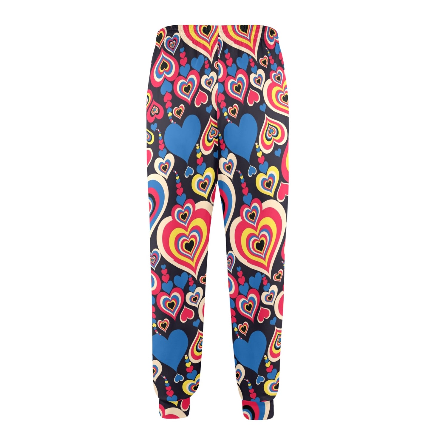 Heart Pattern Print Design HE08 Men's Casual Track Pants