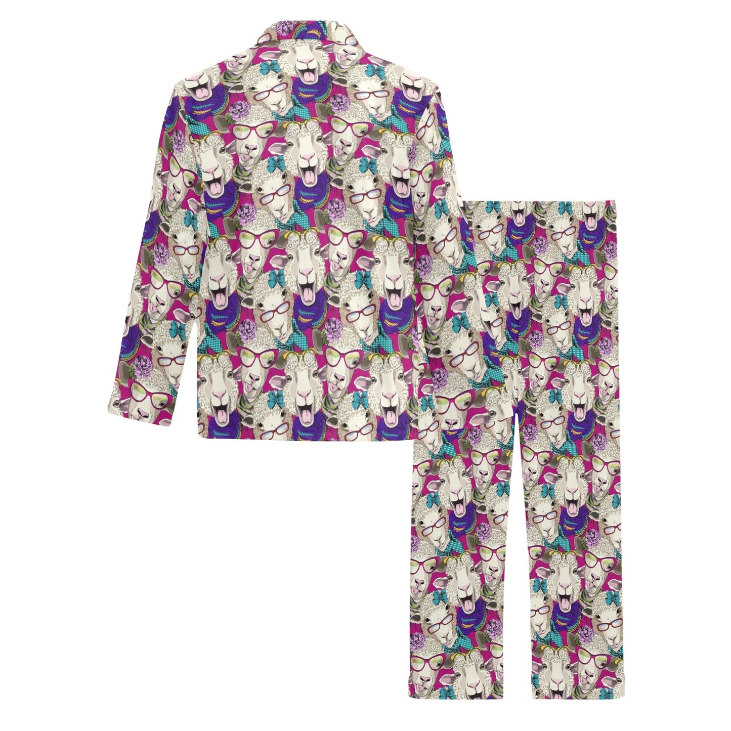 Sheep Print Design LKS403 Men's Long Pajama Set