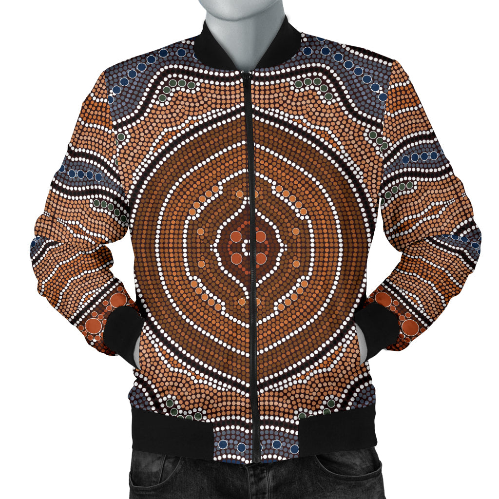 Aboriginal Pattern Print Design 01 Men Bomber Jacket
