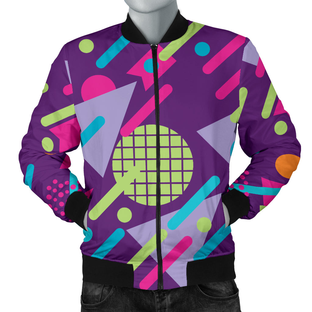 90s Pattern Print Design 4 Men Bomber Jacket