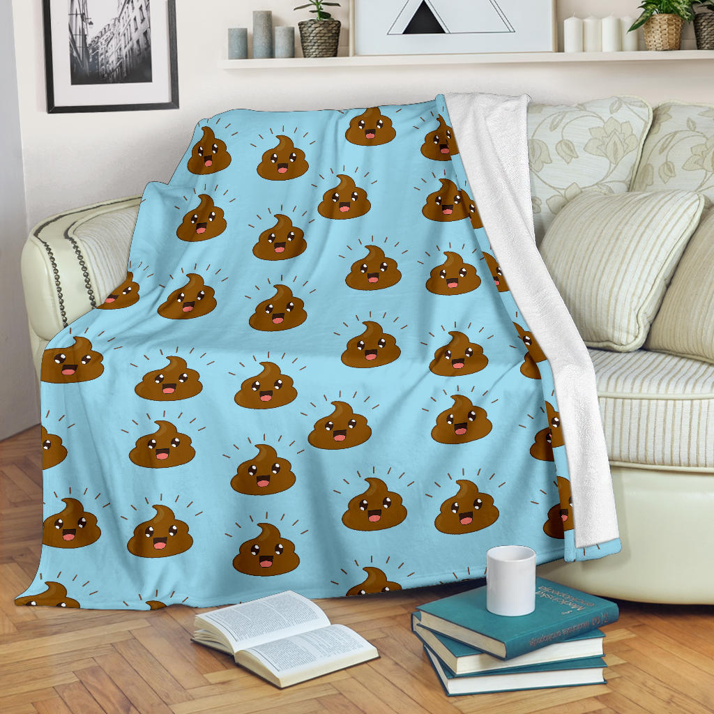 Poop Emoji Pattern Print Design A03 Premium Blanket