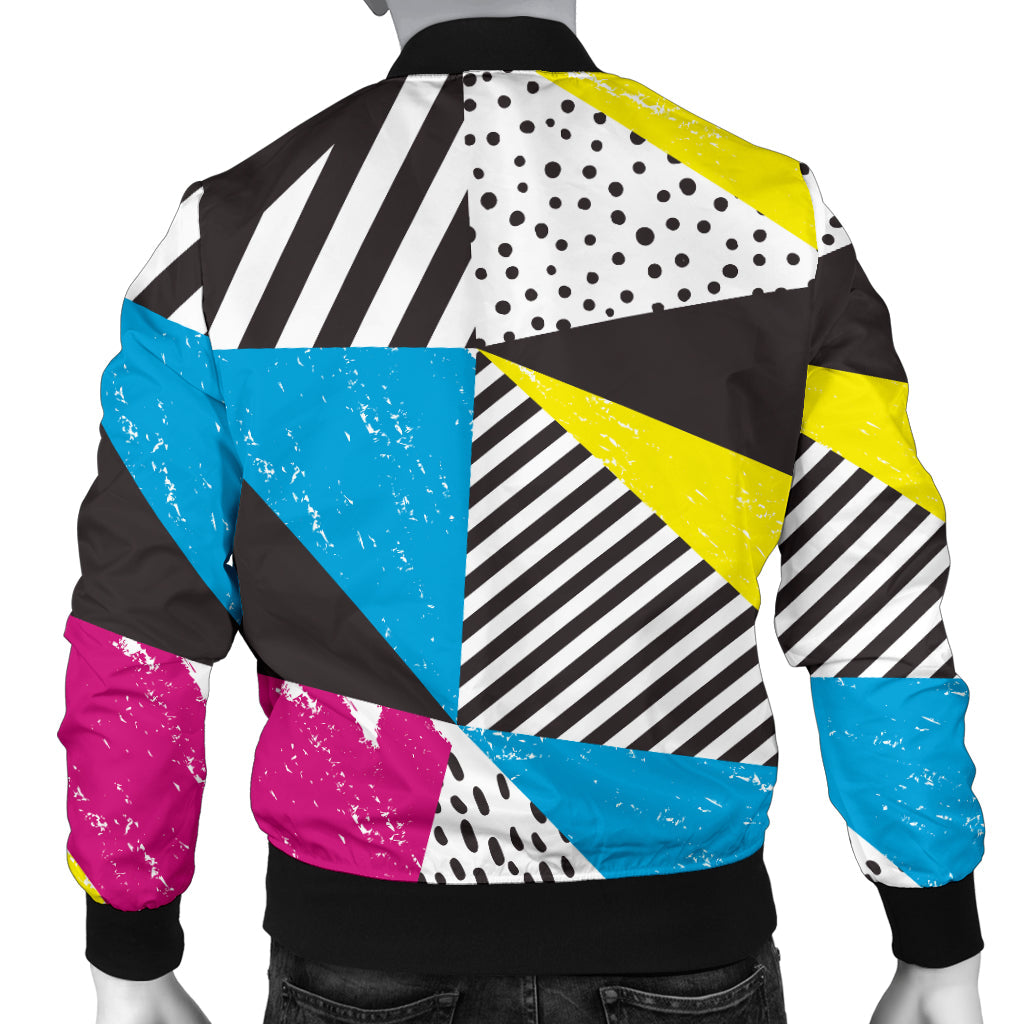 80s Pattern Print Design 2 Men Bomber Jacket