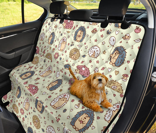 Hedgehog Cute Pattern Print Design 01 Rear Dog Car Seat Cover Hammock