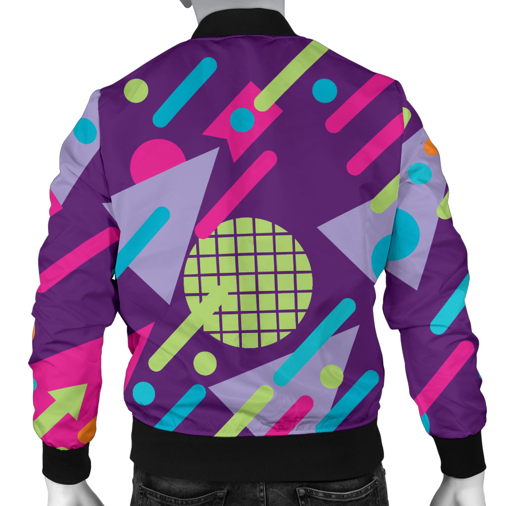 90s Pattern Print Design 4 Men Bomber Jacket