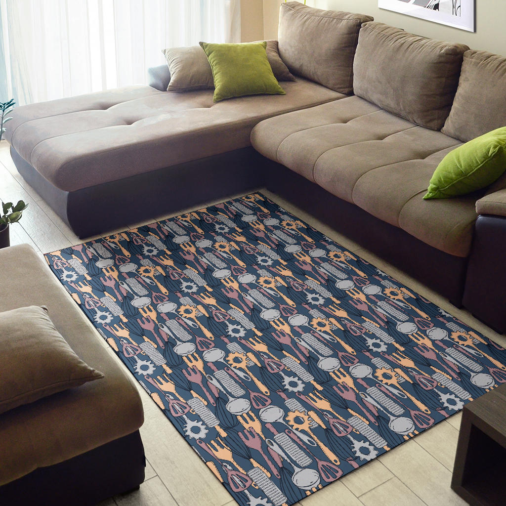 Cooking Kitchen Tools Pattern Print Design 05 Area Rug