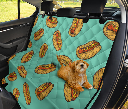 Hot Dog Pattern Print Design 04 Rear Dog Car Seat Cover Hammock