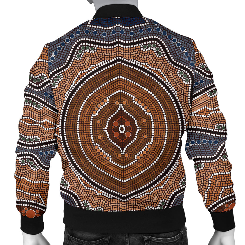 Aboriginal Pattern Print Design 01 Men Bomber Jacket